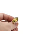 Anillo Artesanía vintage Peridoto amarillo Oro rosa antiguo original de 14k vrc113r
